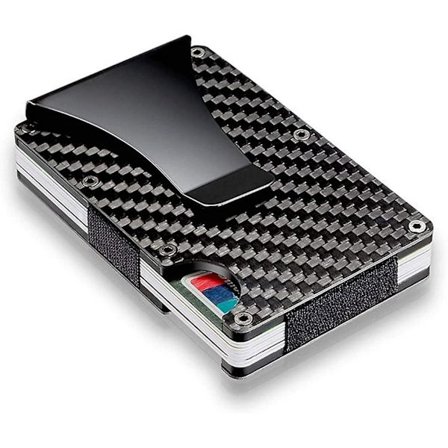 Herr Blocking Slim Money Clip Kolfiber Kreditkortshållare