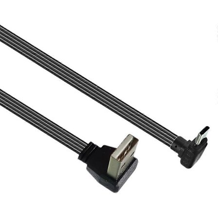 90 Graders Vinklet USB 2.0 til Type C Fladt Kabel Datakabel til Telefoner og Bærbare Computere - Perfekt