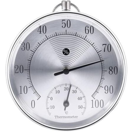 TS-Udendørs termometer, 10 cm Trådløs Vægmonteret Analog termometer og hygrometer, Velegnet til huse, drivhuse, haver, biler