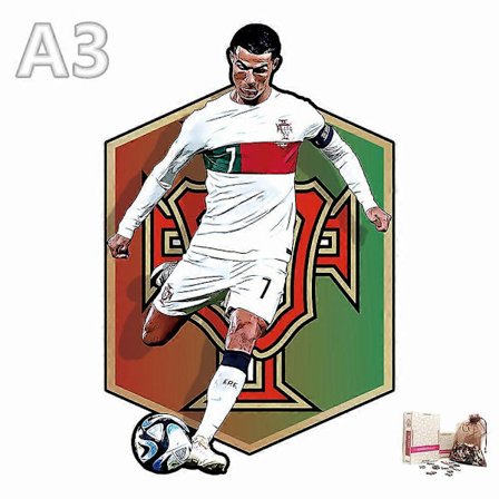 Puinen jalkapalloilija palapeli Eläinpalapeli Puukäsityölelut lapsille Salaperäiset söpöt eläimet Puinen palapeli aikuisille (h)