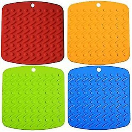 4-pak Silikon Varmebestandig Trivet Grydestativ/Holdere