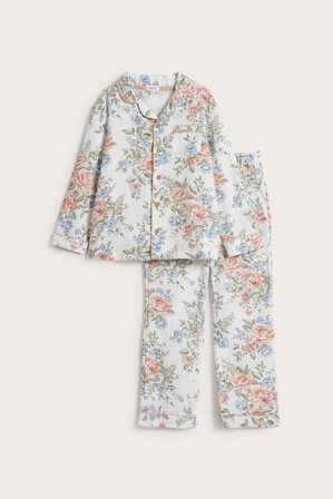 Newbie | Kukkakuvioinen pyjama | Luonnonvalkoinen