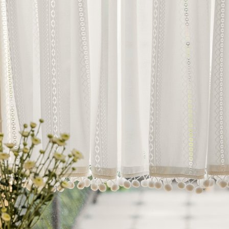 Gardiner Semi-Blackout Fönstergardiner för Vardagsrum, Linne T