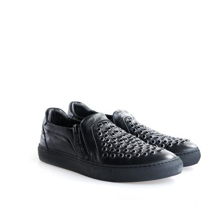 Les Hommes, Sneakers Slip-On Zwart, Heren, Maat:41 EU