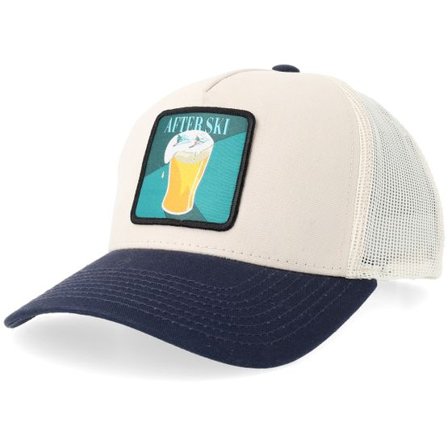 Iconic - Beige trucker Keps - After Ski Beer Beige/Navy Canvas A-frame Trucker @ Hatstore
