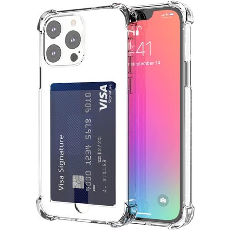 iPhone 13 Pro Max Transparent iPhone Skal Korthållare Plånboksfodral