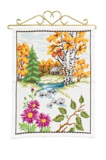 Stickpackung Wandbehang Häuschen im Wald - Svarta Fåret