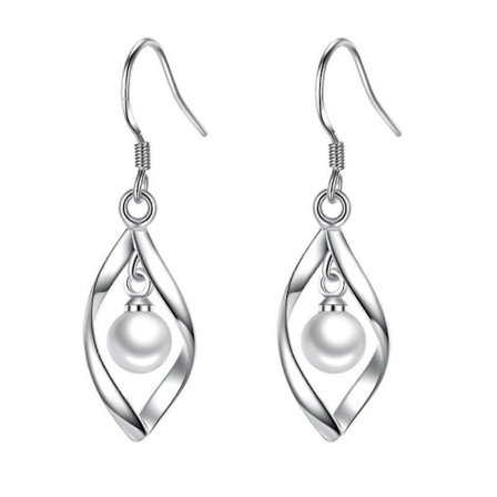 Trendy Vridde Perleøredobber med Zirkonia-detaljer Sofistikerte Ørekroker for Formelle Arrangementer og Uformelle Utflukter