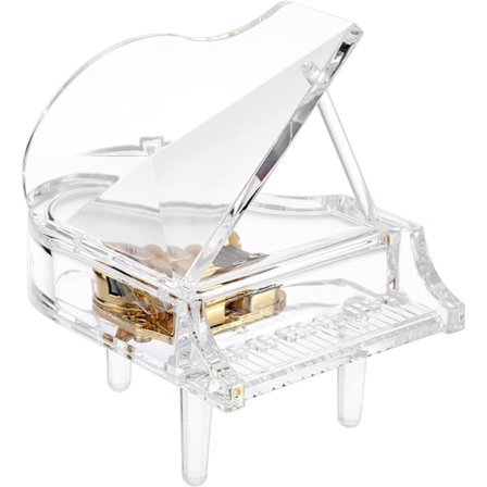 Akryl Piano Musikbox, Dekorativ Musikbox Piano Prydnad Leksak Söt Skrivbordsdekoration för Romantisk Alla Hjärtans Dag, Jul, Födelsedagspresent