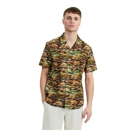 Anerkjendt poplin aop shirt , Bruin , Heren , Maat: M