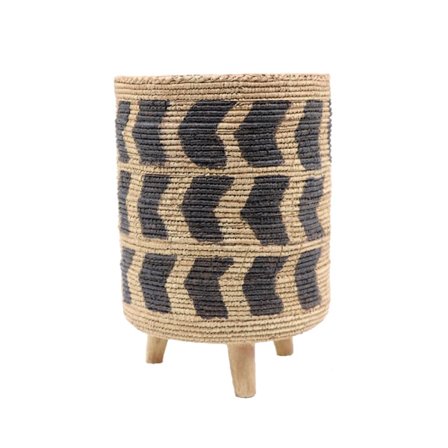 Inka Polyresin Planter, 19x19x27cm, Natural Black