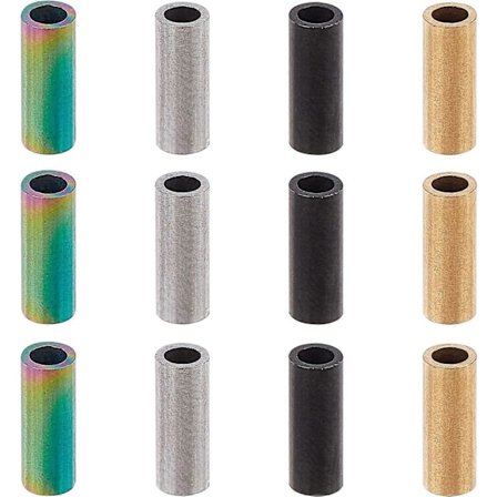 40 stk. Blandede Farver 304 Rustfrit Stål Rørperler Lige Rør Løse Perler til DIY Armbånd Halskæde Smykkefremstilling