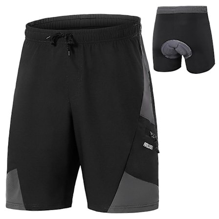 2-i-1 Polstrede Sykkelshorts med Lommer Menn Pustende Treningsshorts for Trening Sykling