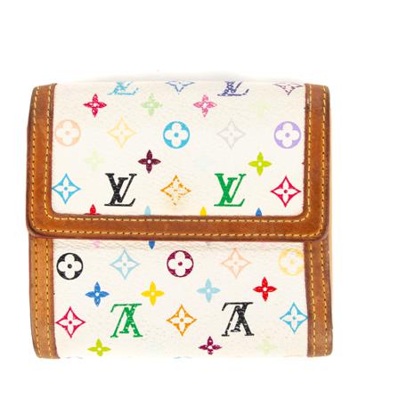 Louis Vuitton Vintage, Ltd. Ed. Takashi Murakami Multicolore Elise Wallet Wit, Dames, Maat:ONE Size