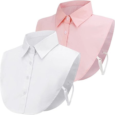 Sæt med 2 blusekraver til kvinder - Aftagelig spids krave Basic - Kraver til kvinder