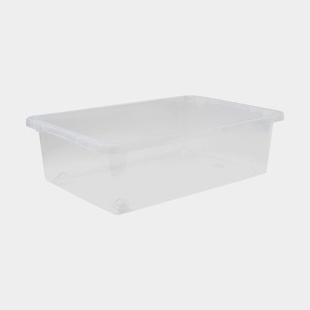 Förvaringslåda med hjul Nordiska Plast Store It Bedroller, transparent, 585 x 385 x 178 mm, 30 liter