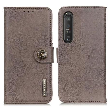 Sony Xperia 1 Iii - Khazneh Läder Fodral - Khaki