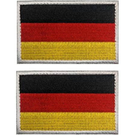 2 Militärtygmärken - 8 x 5 cm - Set med 2 Kardborremärken med Tysk Flagga