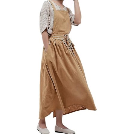 Förkläden Dam Japansk Stil Korsade Axelband Haklapp Enfärgad Bomull Vintage Köksförkläde Med 2 Fickor För Kock Trädgårdsarbete Florist Pat