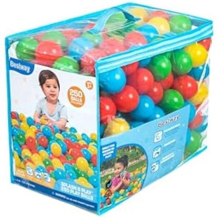 Leikki - BESTWAY - Splash & Play Pallot - 250 palloa - Halkaisija 5,85 cm - Moniväriset