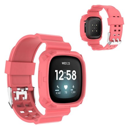 Fitbit Versa 3 shock-proof silikon klockarmband - Rose