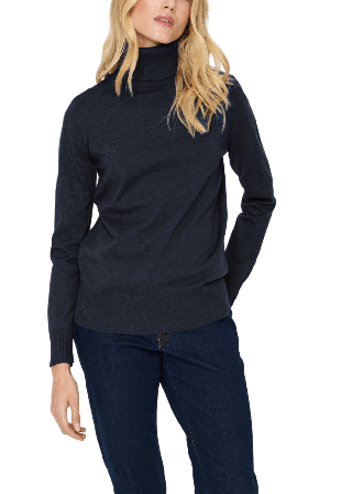 Saint Tropez Roller Neck Sweater Tröjor Dam Blå L