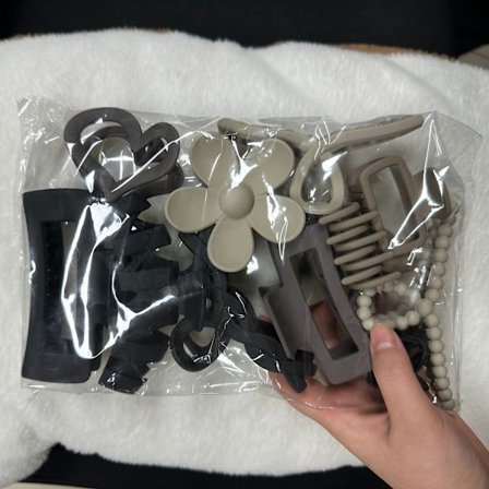 11 stk. hårklemmer for kvinner, matt, sett med haiklemmer i plast