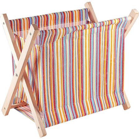 Hopfällbar Garnförvaring i Trä, Organizer, Trasselfri Garnkorg, Hopfällbar Korg för Stickning, Garn, Virkning