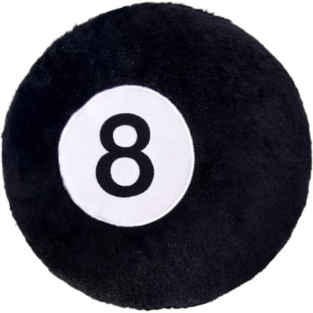 8 Ball Pude, 19.7" Simuleret Sort Billard 8Ball Pude