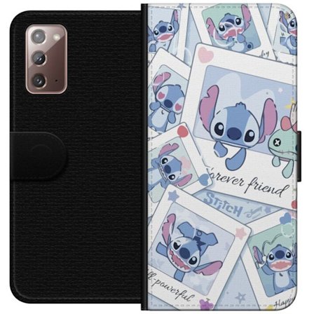 Yhteensopiva Lompakkokotelo Samsung Galaxy Note20 Unelmoivat pilvet vaaleanpunaisina, lila ja sinisen sävyissä, kimaltelevine tähtineen ja pehmeän sat