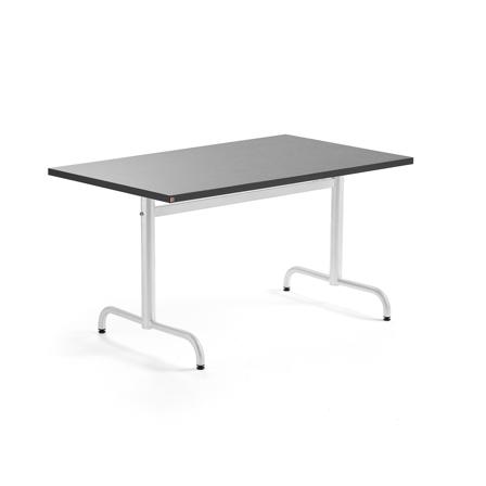 Tisch PLURAL, 1200x800x720 mm, Linoleum-Platte, dunkelgrau, weiß