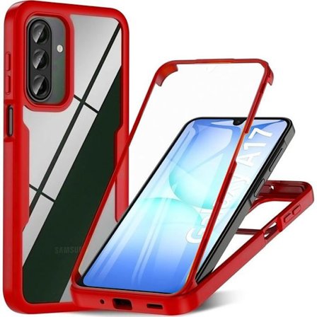 Beskyttelsesskal - BOOLING - til Samsung Galaxy A17 4G/5G - Stødabsorberende - Transparent - Rød Kant