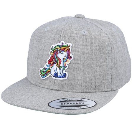Unicorns - Grå snapback Keps - Kids Glorious Unicorn Curls Grey Snapback @ Hatstore