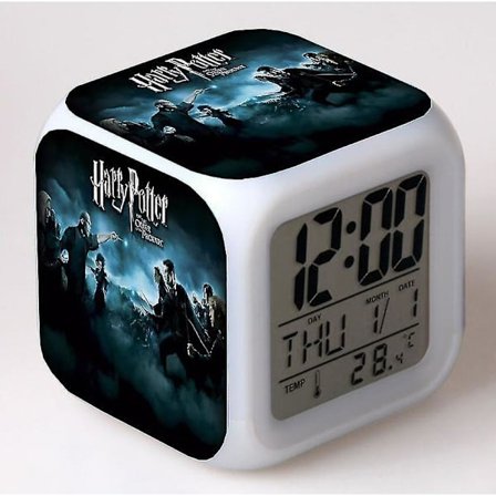 Harry Potter Alarm Clock Colorful Luminous Night Light Student Bedside Alarm Clock Design Christmas Gift Birthday Gift Style P