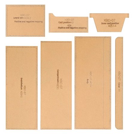 7 stk. Akrylmal Lommebok Søm Lær Bagasje Mønsterlaging Skjæreform XBD‐07