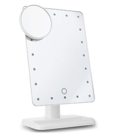 Suuri valaistu peilipöytäpeili 24 LED-valolla, LED