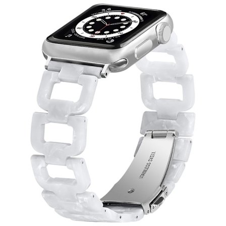 Apple Watch (45 mm) elegant urrem i resin-stil - Hvid