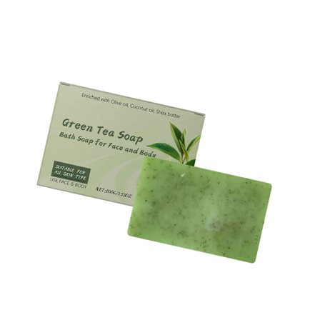 Ansiktsrensende såpe Grønn te Såpestykke Naturlig såpestykke for de fleste hudtyper