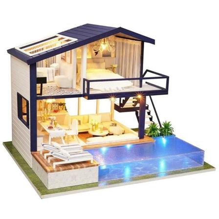 Husmodell Set Monteringsleksak Diy Miniatyrhusset
