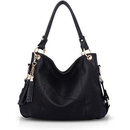 Svart Handväska Dam Stor Mode Axelväska Läder