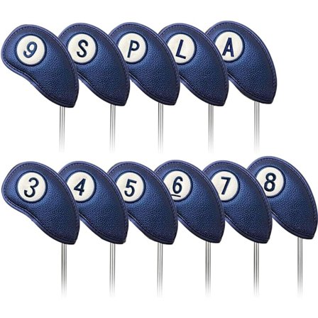 Sininen - 11 kappaletta golf-mailanpäällys rautahatun suojus magneettilukko magneetit 2 puolta vasenkätisille oikeakätisille golfareille, synteettinen
