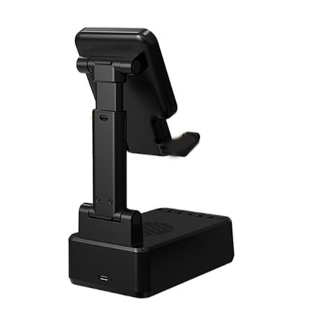 Puhelinteline Bluetooth-yhteensopivalla kaiuttimella, herätyskellolla ja 15W langattomalla latauksella