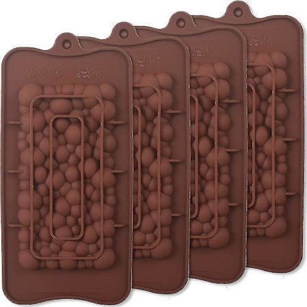 Silikon Sjokoladebar Former, Hjemmelagde Protein- og Energibar Former, 4 Pakker A