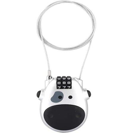 Pyörän yhdistelmälukko, kompakti vaijerilukko, 3-numeroinen koodilukko, sisäänvedettävä vaijerilukko, skootterilukko, pyörän yhdistelmälukko