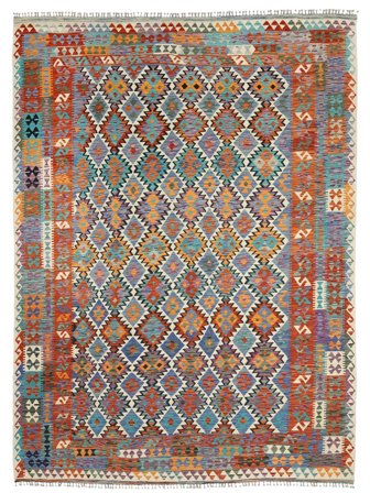 Dywan Kilim Afgan Old Style 304X404 Ciemnoczerwony/Ciemnoszary Duży (Wełna, Afganistan)