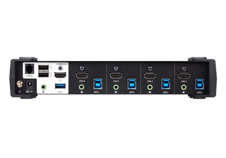 ATEN KVM Switch 4p USB HDMI Audio Mixer 4K 5Gbps RS-232 EDID