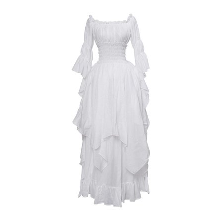 Victorian Renaissance Gothic Cosplay -mekko - Keskiaikainen hääpuku White XXL