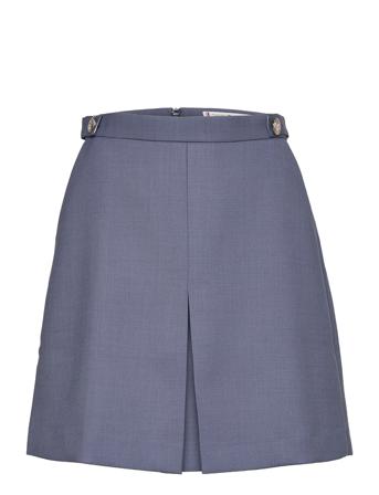 Gold Button Short Skirt Kort Nederdel Blå Tommy Hilfiger