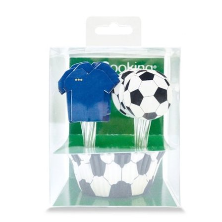 24 kasser og 24 cake toppers Fodbold