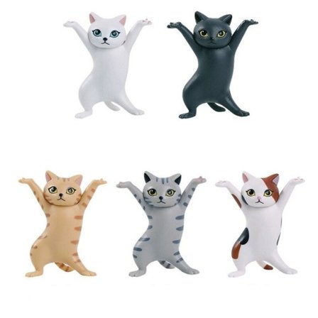 5 modeller dans kat figur dekoration animation kat model mode legetøj fortryllende kat kapsel legetøj